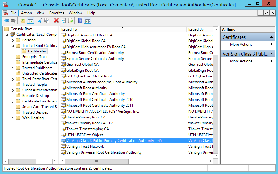 G5 Verisign root cert